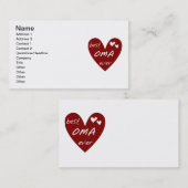 Rotes Herz beste Oma überhaupt T - Shirts und Visitenkarte (Vorne/Hinten)