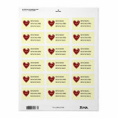 Rotes Herz-beste überhaupt T-Shirts Mimi und Gesch Adressaufkleber (Vorne)