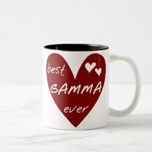 Rotes Herz Bestes Gamma Aller Zeiten T-Shirts und  Zweifarbige Tasse