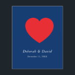 Rotes Herz Blau Moderne Minimalistische Hochzeit Flyer<br><div class="desc">Sie können die Schriftarten und Farben leicht ändern. Sie können auch Ihr Logo und das Hintergrundbild nach Belieben hinzufügen.</div>