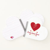 Rotes Herz Blumendesign – „Liebe lebt hier“  Notizblock (Innenseite)