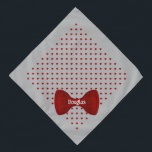 Rotes Herz Bow Krawatte Personalisierter Haustiern Halstuch<br><div class="desc">Pewter Gray,  mit roten Herzen überzogen,  fertig mit einer passenden Bogen-Krawatte...  personalisiert mit dem Namen Ihres Haustieres. Hintergrundfarbe,  Textstil,  Größe und Farbe können über das Bearbeitungsmenü geändert werden.</div>