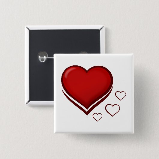 Rotes Herz Button (Vorne & Hinten)