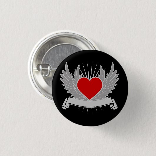 Rotes Herz Button (Vorne & Hinten)