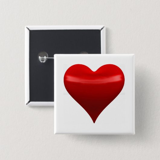 Rotes Herz-Button Button (Vorne & Hinten)