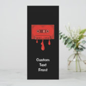 Rotes Herz Cassette Einladung (Stehend Vorderseite)