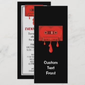 Rotes Herz Cassette Einladung (Vorne/Hinten)