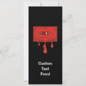 Rotes Herz Cassette Einladung (Vorderseite)