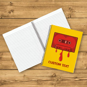 Rotes Herz Cassette Notizblock