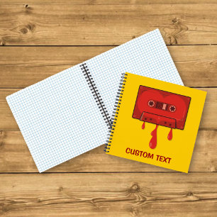 Rotes Herz Cassette Notizblock
