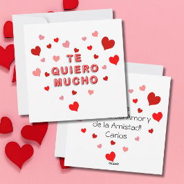 Rotes Herz Confetti Te Quiero Mucho 3d Briefe Feiertagskarte