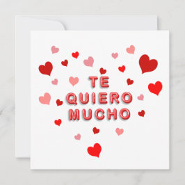 Rotes Herz Confetti Te Quiero Mucho 3d Briefe Feiertagskarte