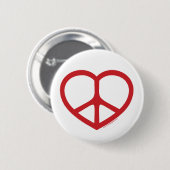 Rotes Herz der Liebe, Friedenszeichen Button (Vorne & Hinten)
