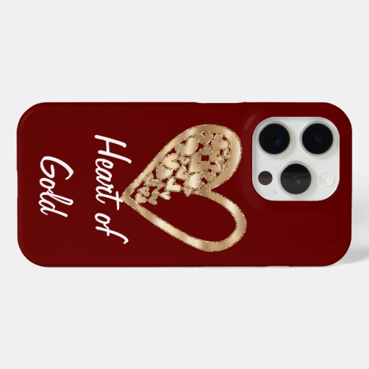 Rotes Herz des Goldes Case-Mate iPhone Hülle (Rückseite (Horizontal))