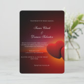 Rotes Herz Eleganter Valentinstag Einladung (Stehend Vorderseite)