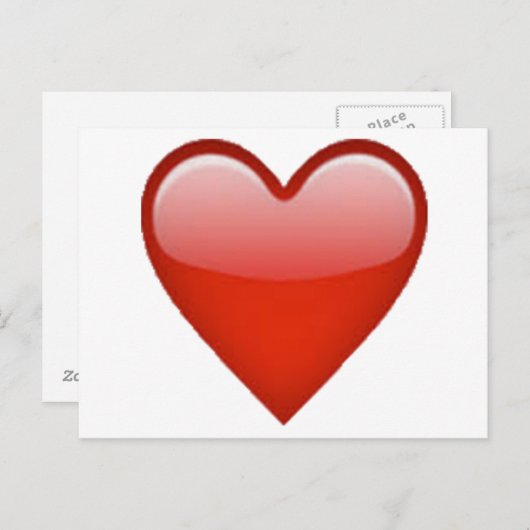 Rotes Herz - Emoji Postkarte (Vorne/Hinten)
