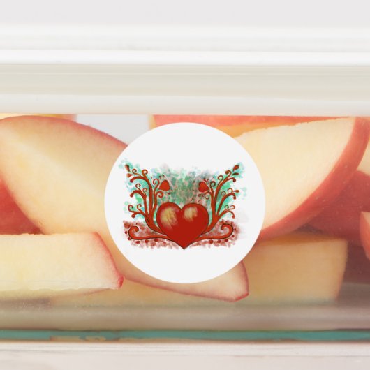 Rotes Herz Etiketten (Befestigt)