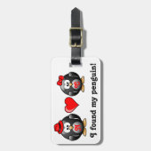 Rotes Herz fand ich meinen Pinguin-Kameraden für Gepäckanhänger (Vorderseite vertikal)