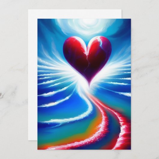 Rotes Herz Feiertagskarte (Vorne/Hinten)