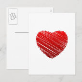 Rotes Herz Feiertagspostkarte (Vorne/Hinten)