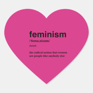 Rotes Herz Feminismus Aufkleber