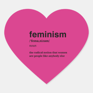 Rotes Herz Feminismus Aufkleber