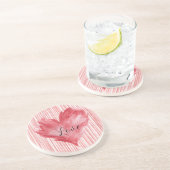 Rotes Herz Flamme Liebe Getränkeuntersetzer (Seite)