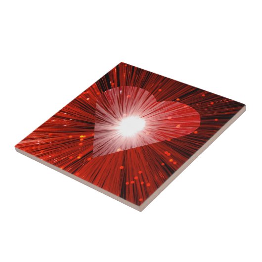 Rotes Herz Fliese (Seite)