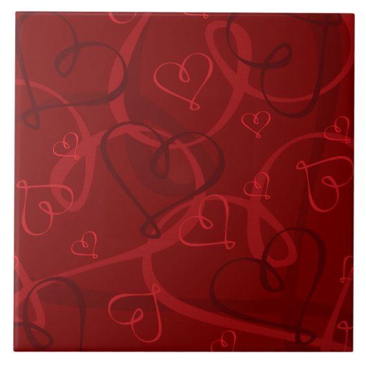 Rotes Herz Fliese (Vorderseite)