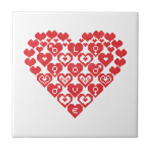 Rotes Herz Fliese