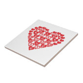 Rotes Herz Fliese (Seite)