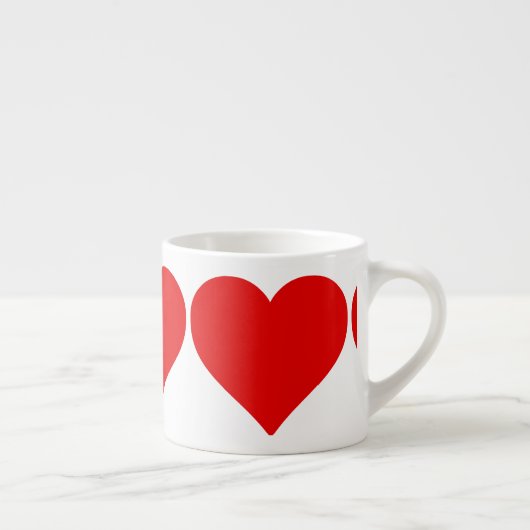 Rotes Herz Form Liebe Klassischer Minimalismus Espressotasse (Rechts)
