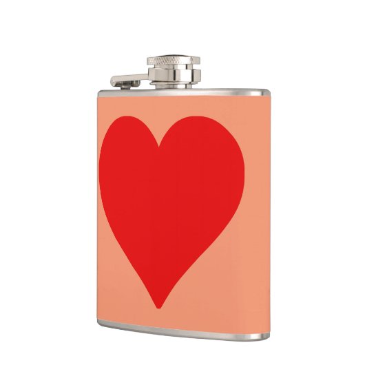 Rotes Herz Form Liebe Klassischer Minimalismus Flachmann (Links)