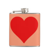 Rotes Herz Form Liebe Klassischer Minimalismus Flachmann (Vorderseite)