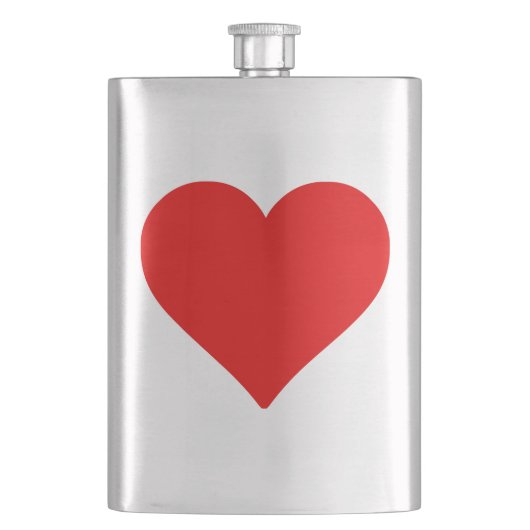 Rotes Herz Form Liebe Klassischer Minimalismus Flachmann (Vorderseite)