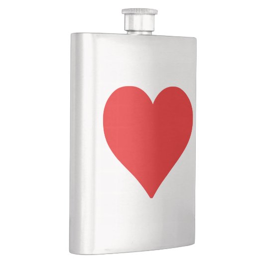 Rotes Herz Form Liebe Klassischer Minimalismus Flachmann (Rechts)