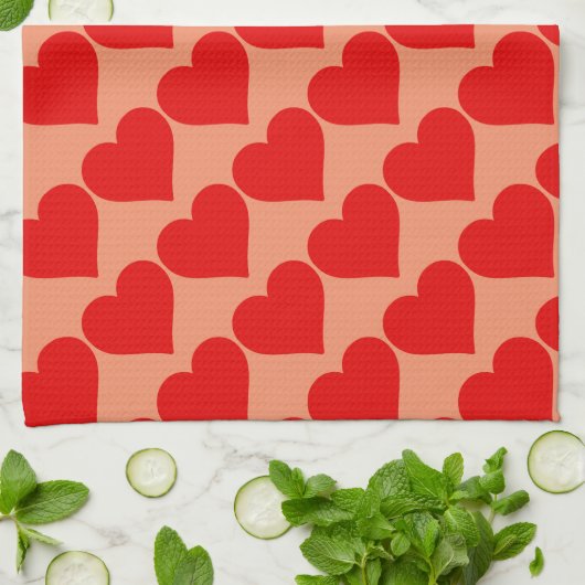 Rotes Herz Form Liebe Klassischer Minimalismus Geschirrtuch (Gefaltet)