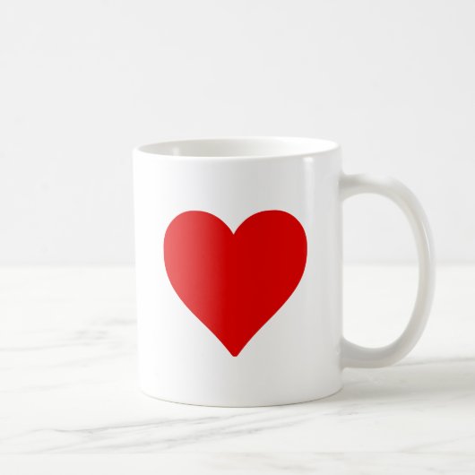 Rotes Herz Form Liebe Klassischer Minimalismus Kaffeetasse (Rechts)