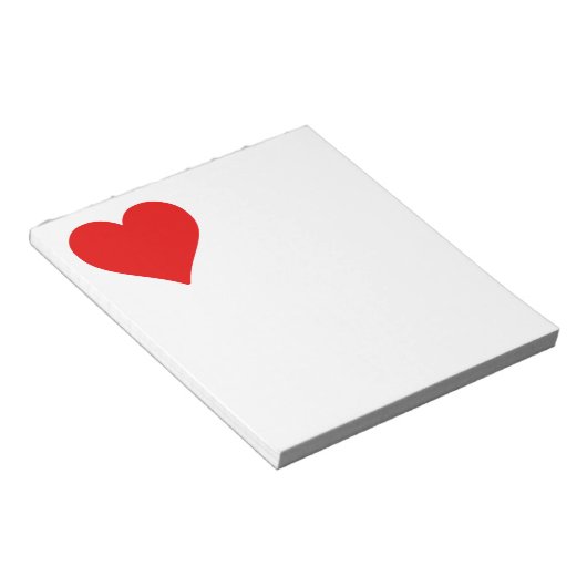 Rotes Herz Form Liebe Klassischer Minimalismus Notizblock (angewinkelt)