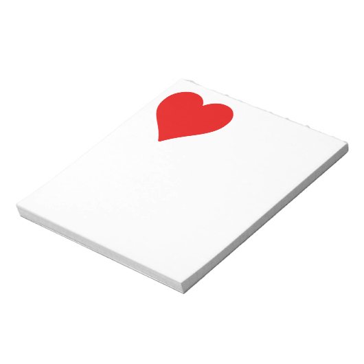 Rotes Herz Form Liebe Klassischer Minimalismus Notizblock (Rotiert)