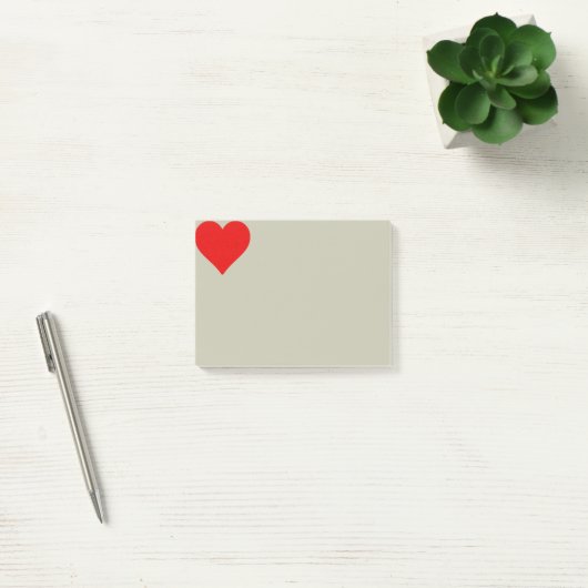 Rotes Herz Form Liebe Klassischer Minimalismus Post-it Klebezettel (Büro)