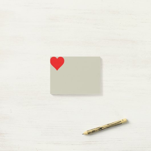 Rotes Herz Form Liebe Klassischer Minimalismus Post-it Klebezettel (Auf Schreibtisch)