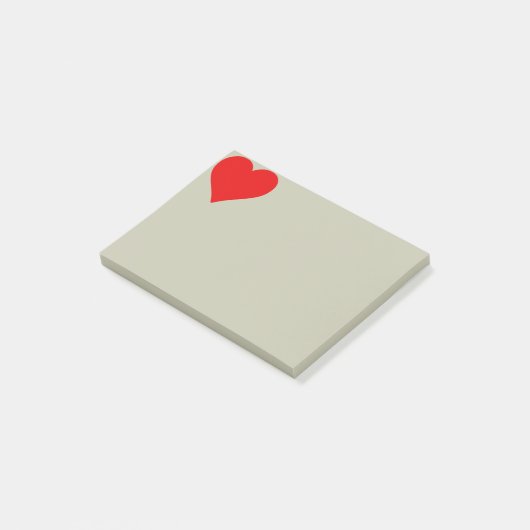 Rotes Herz Form Liebe Klassischer Minimalismus Post-it Klebezettel (angewinkelt)