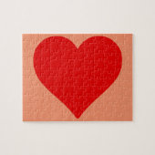 Rotes Herz Form Liebe Klassischer Minimalismus Puzzle (Horizontal)