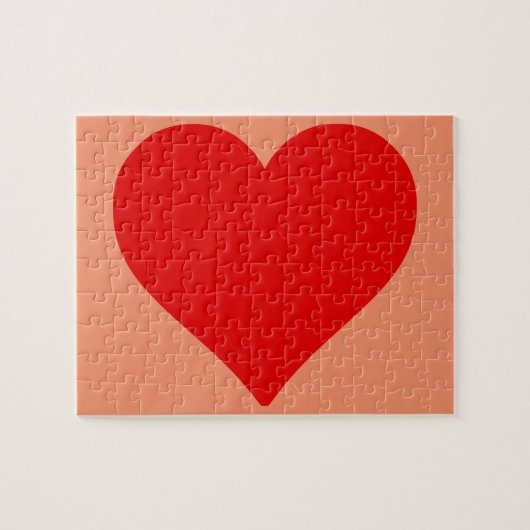 Rotes Herz Form Liebe Klassischer Minimalismus Puzzle (Horizontal)