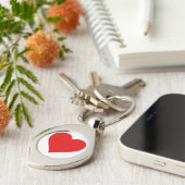 Rotes Herz Form Liebe Klassischer Minimalismus Schlüsselanhänger (Seite)