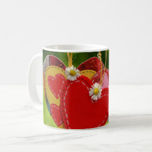 Rotes Herz Form Papier schneiden - Liebe & Romanti Kaffeetasse