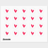 Rotes Herz Form Runder Aufkleber (Blatt)