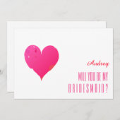 Rotes Herz Form Werden Sie meine Bridesmaid? Einla Einladung (Vorne/Hinten)