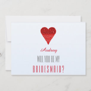 Rotes Herz Form Werden Sie meine Bridesmaid? Einla Einladung